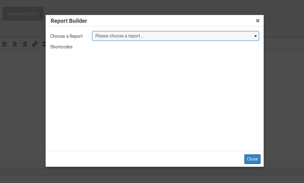 Report settings in Visual editor